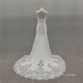 trumpet white mermaid elegant wedding dress long sleeve lace bridal gown